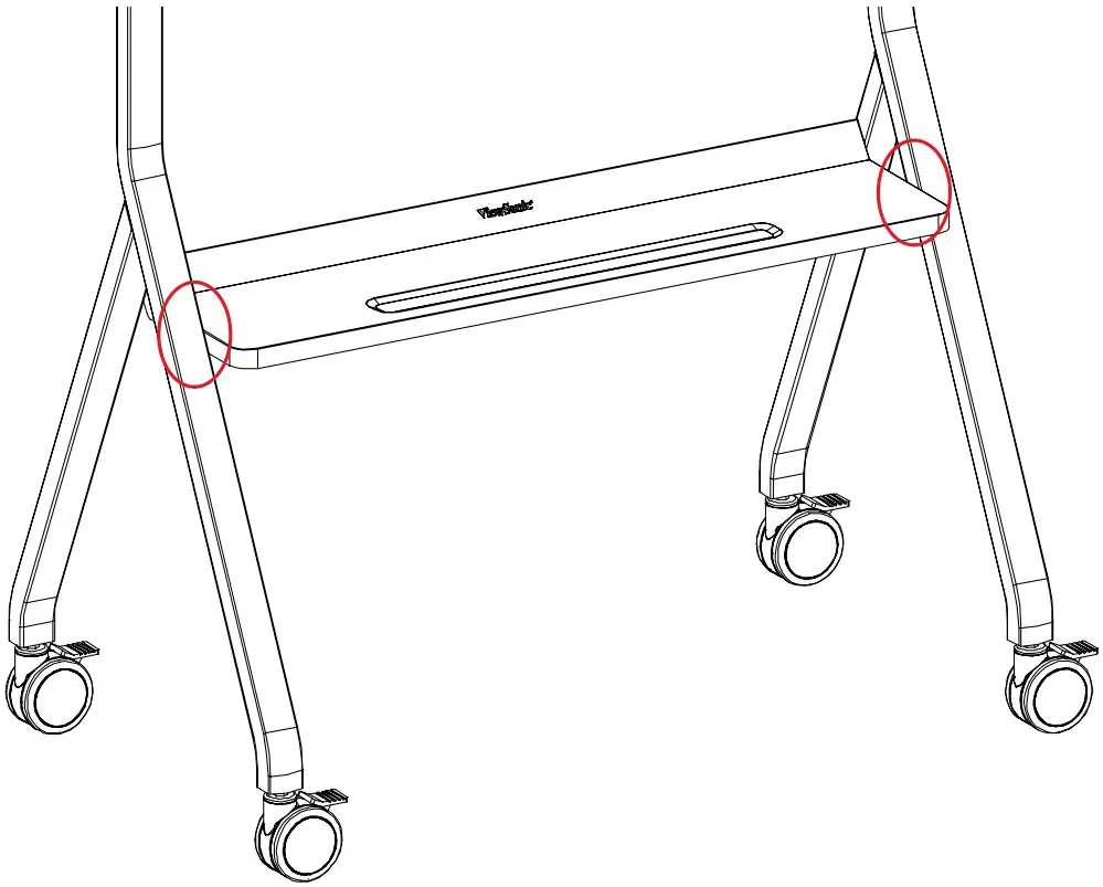 ViewSonic VB STND 009 Slim Trolley Cart - Tray