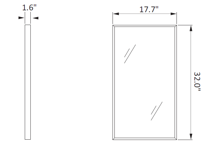 Vinnova 701818-MIR-BG Viella 18 Bathroom Mirror  1
