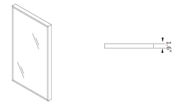 Vinnova 701818-MIR-BG Viella 18 Bathroom Mirror 2