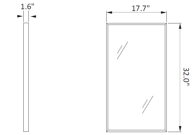 Vinnova 701818-MIR-BG Viella 18 Bathroom Mirror 3
