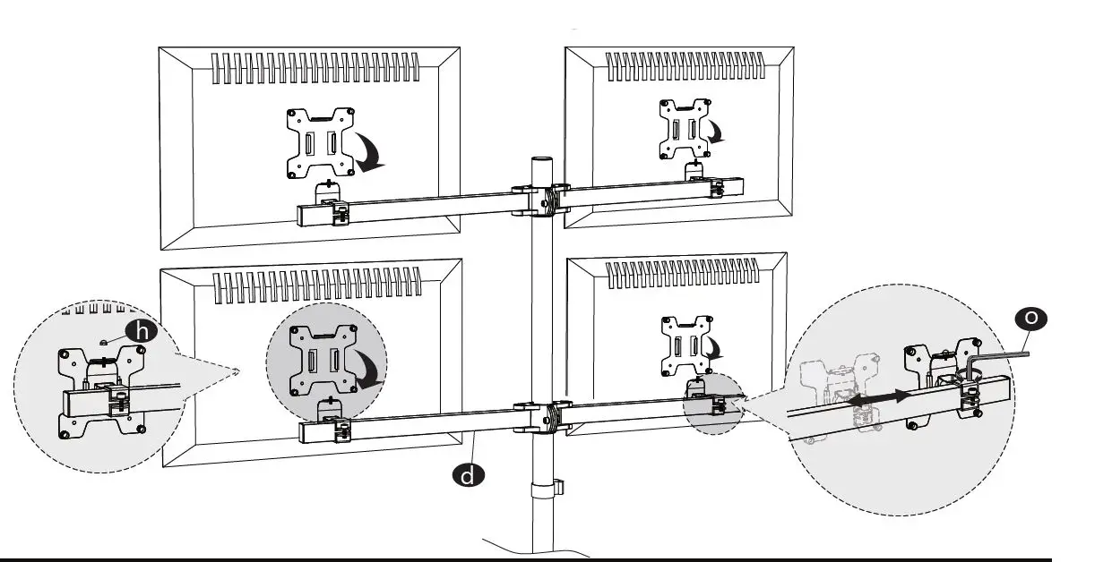 WALI-GMF004-Quad-Monitor-Stand-FIG-11