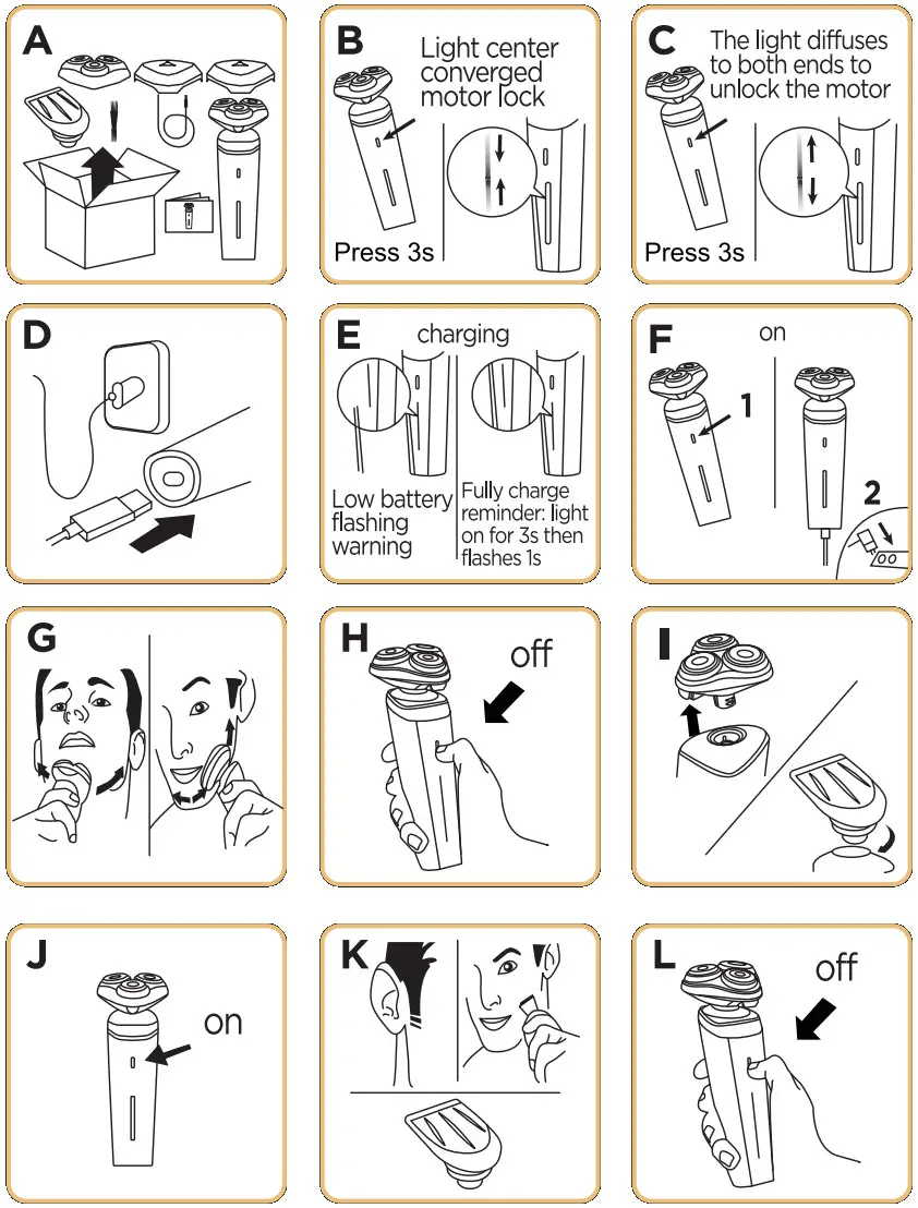 WELLSHAVE 8317 Men Shaver - Operation Instruction