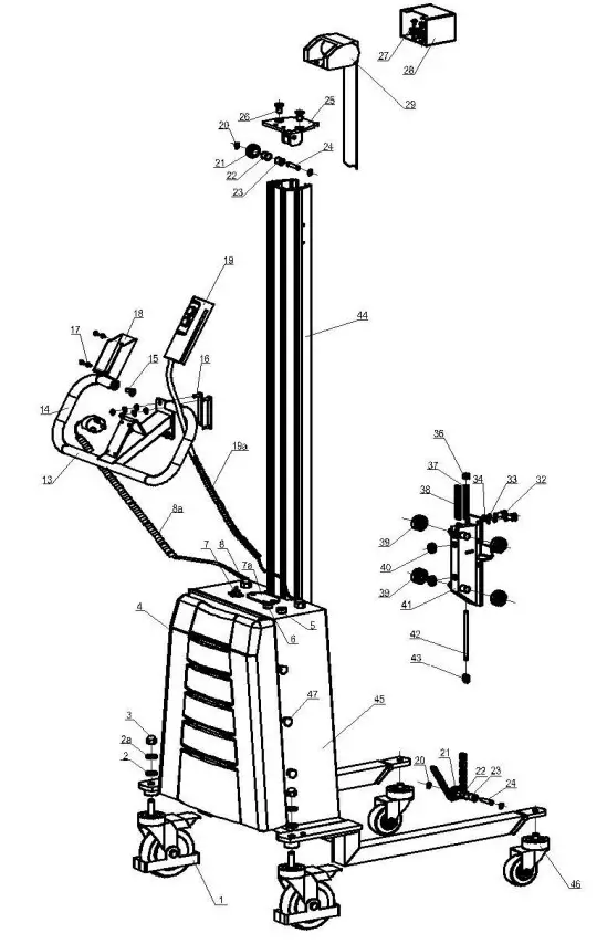 WESCO 272468 Electric Office Lift - FRAME PART DIAGRAM