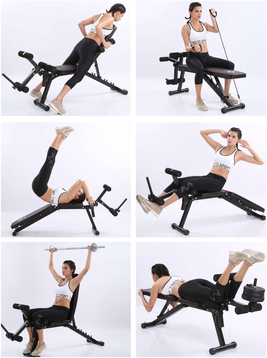 WESFITAL B09SZ346L5 Adjustable Incline Decline Workout Bench - Action show