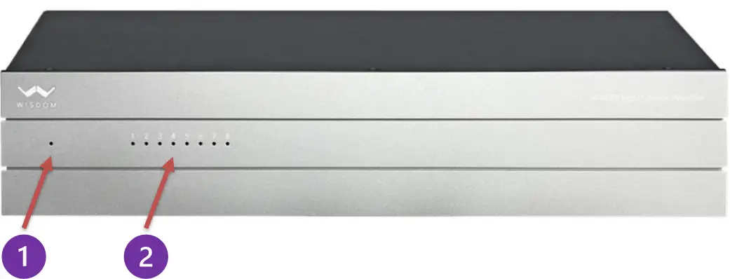 WISDOM IA-8DSPDSP 8 Channel Amplifier with DSP - Front Panel