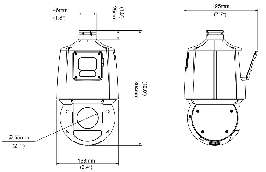 WORLD EYECAM 1004 Dome Network Camera - Dimensions