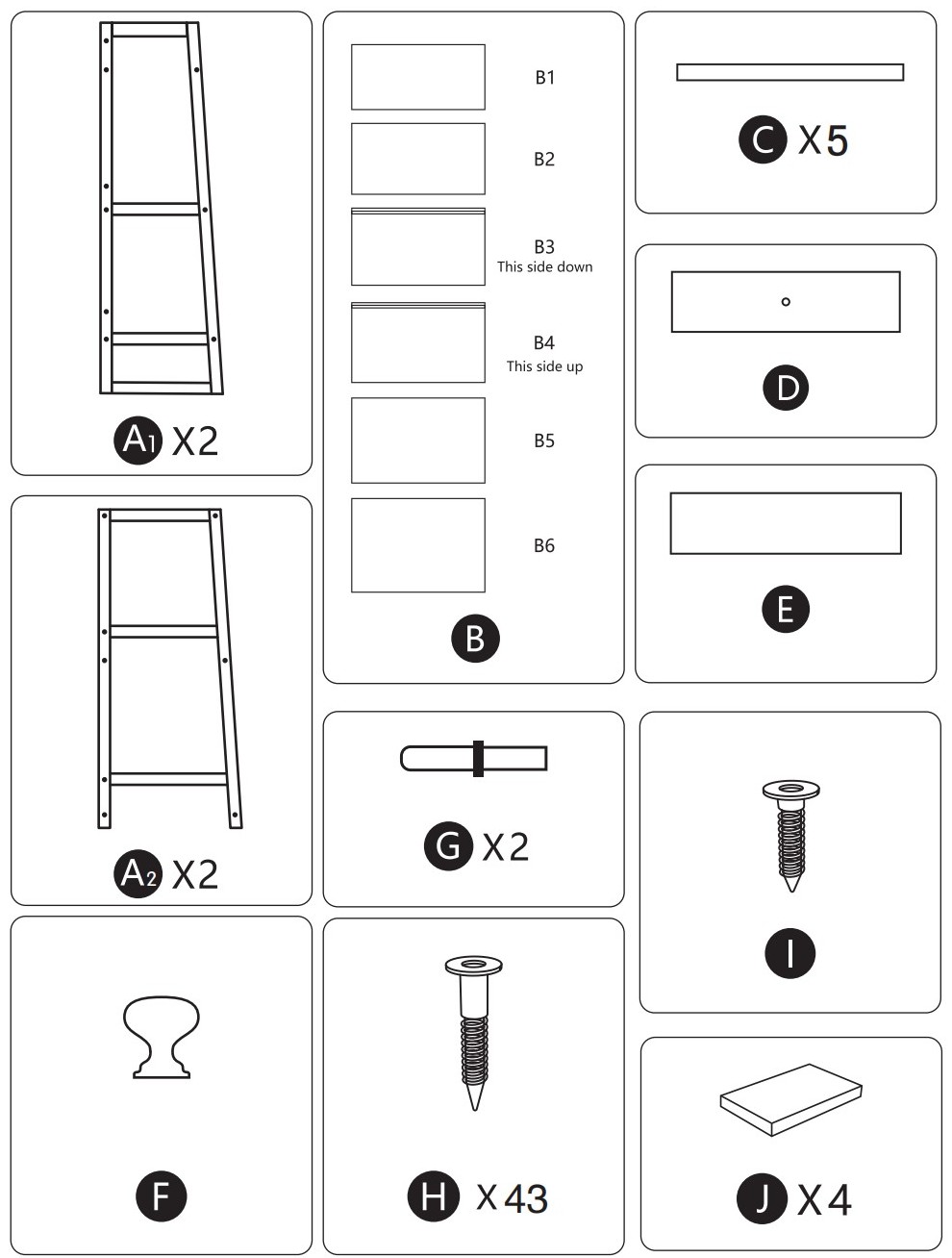 WTZ BC 239 5 Tier Tall Bookcase - overview 1