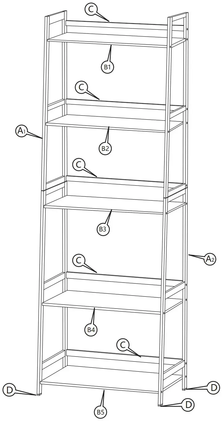 WTZ MC 508 Bookshelf Book Shelf - overview 2