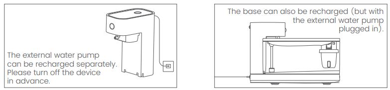 Waterdrop PWF03W-W WiFi Cat Water Fountain with APP User Manual - Recharging Instructions