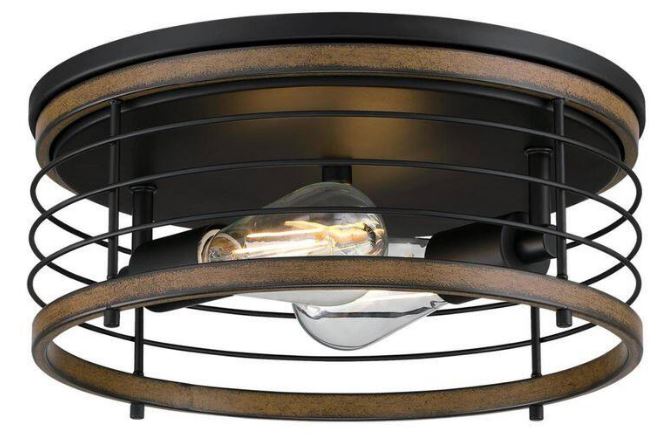 Westinghouse-6125000-Ackton-13-Inch-2-Light-Matte-Black-with-Barnwood-Accents-Flush-Mount-PRODUCT