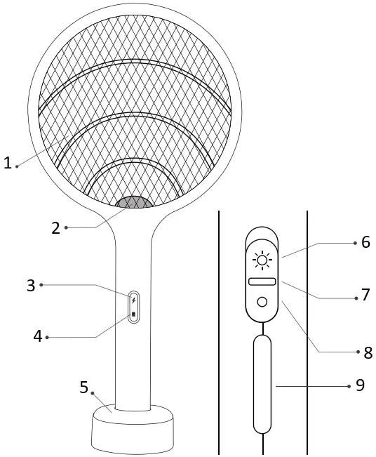 YISSVIC WP2011 Electric Mosquito Racket A2