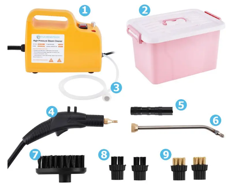 YUCHENGTECH 12L High Pressure Steam Cleaner - Packing list