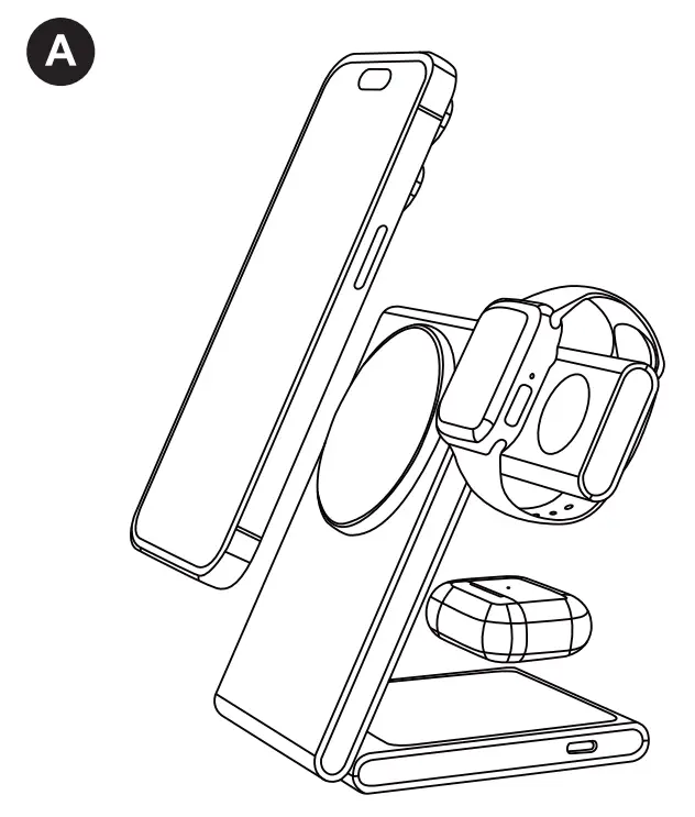 YiFeng M5 3 In 1 Magnetic Wireless Charging Stand 