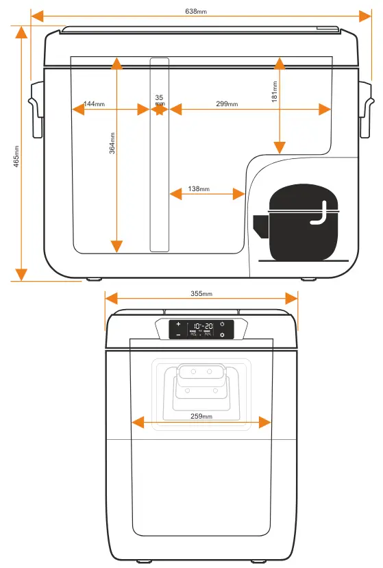 Yolco-KX40-SAND-Portable-Compressor-Refrigerator-FIG (1)