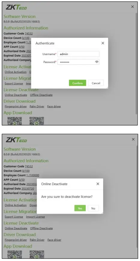 ZKTeco ZKBio Time Powerful Web-Based Time and Attendance Management Software - Online Deactive 2