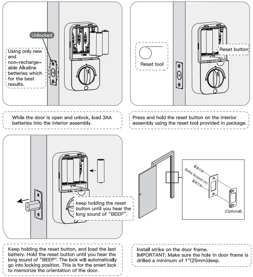 Zowill DK01 Keyless Entry Door Lock Instruction Manual - Detect left
