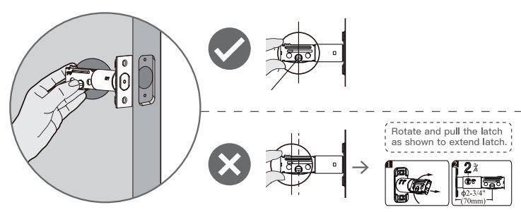 Zowill DK01 Keyless Entry Door Lock Instruction Manual - Is the slotted hole centered in the door hole