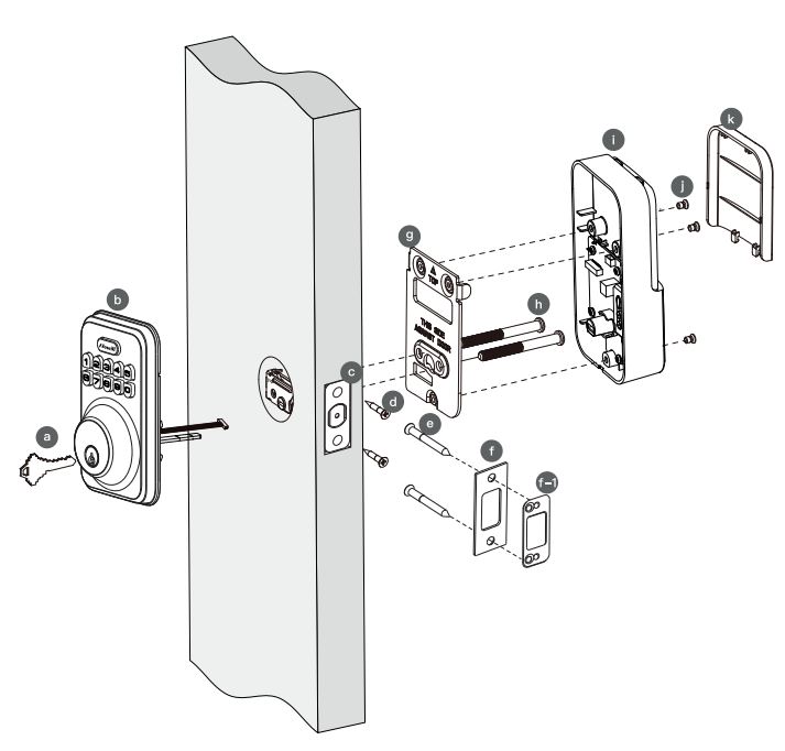 Zowill DK01 Keyless Entry Door Lock Instruction Manual - Parts List