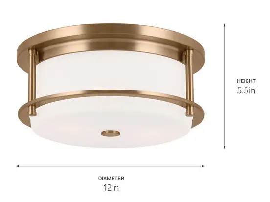 KICHLER 52595CPZ Brit Flush Mount Ceiling Light