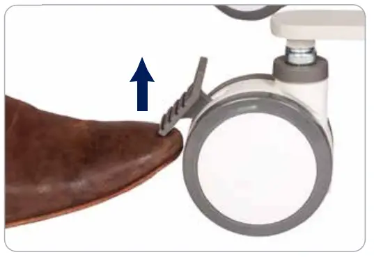 aidacare Aspire A205 Aluminium Patient Lifter - castor brake