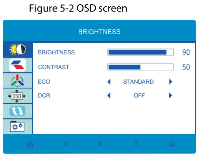 alhua E230C Series LED Monitor - OSD screen