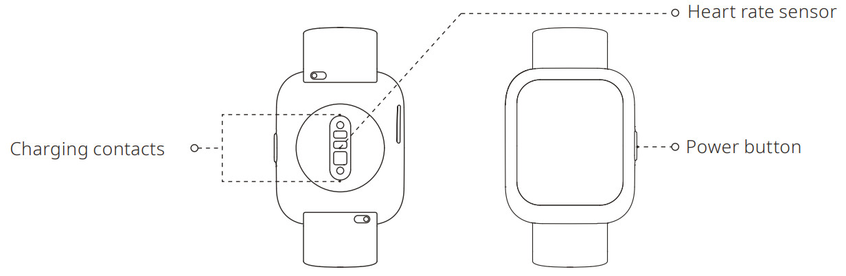 amazfit A2215 Bip 5 Smartwatch - Charging contacts