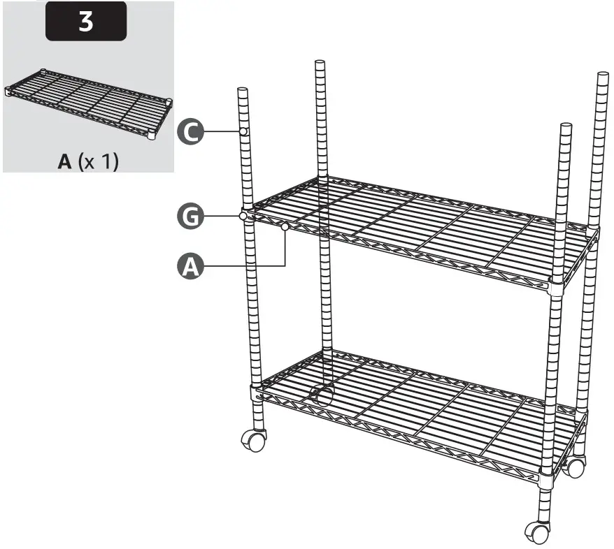 amazon basics B01LYZ7U4I 3 Shelf Narrow Storage Unit On Wheels - fig 4