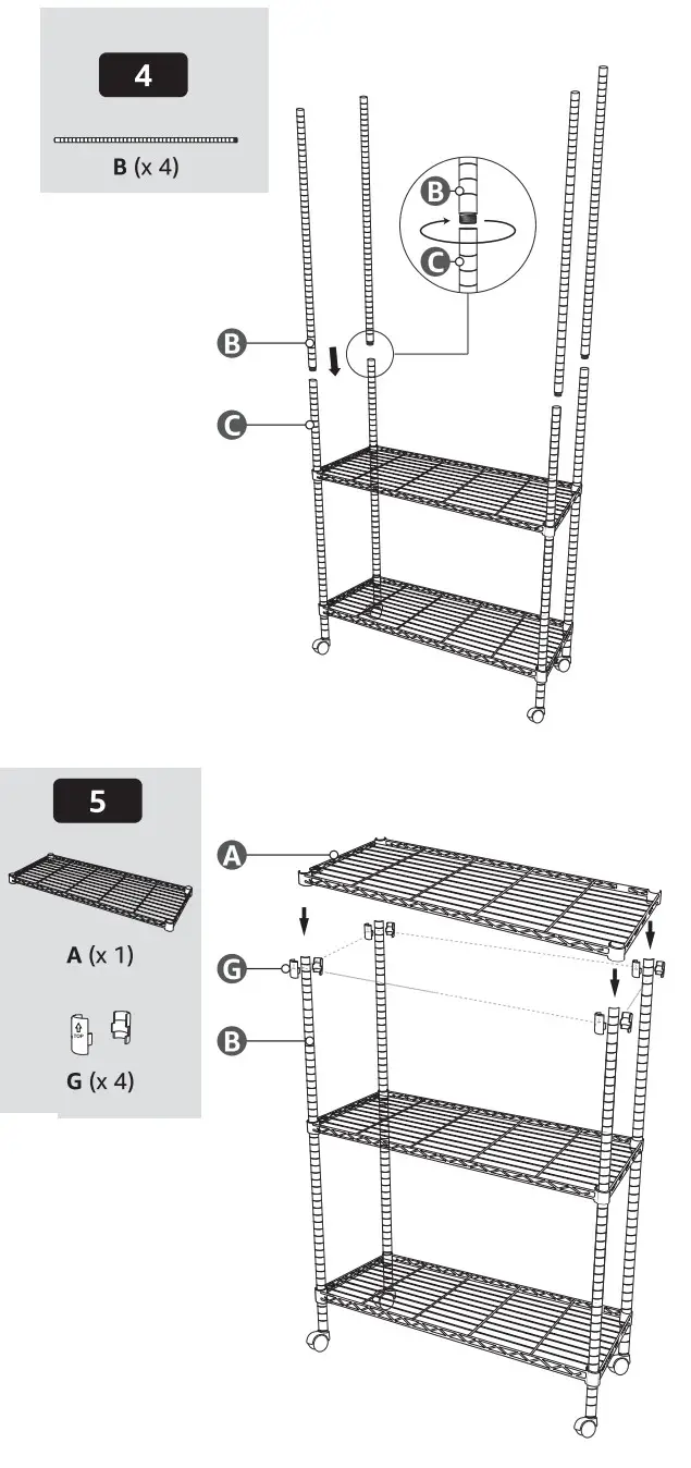 amazon basics B01LYZ7U4I 3 Shelf Narrow Storage Unit On Wheels - fig 5