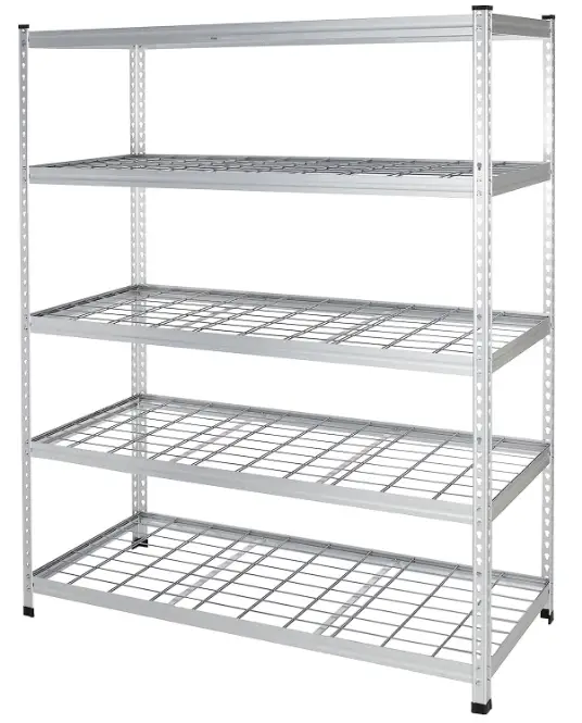 amazon-basics-B072MF4SHR-Aluminum-Heavy-Duty-Steel-Wire-Double-Post-Shelf-product