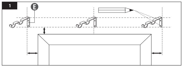 amazon basics B0792K4N96 1 Inch Double Curtain Rods User Guide - Installation