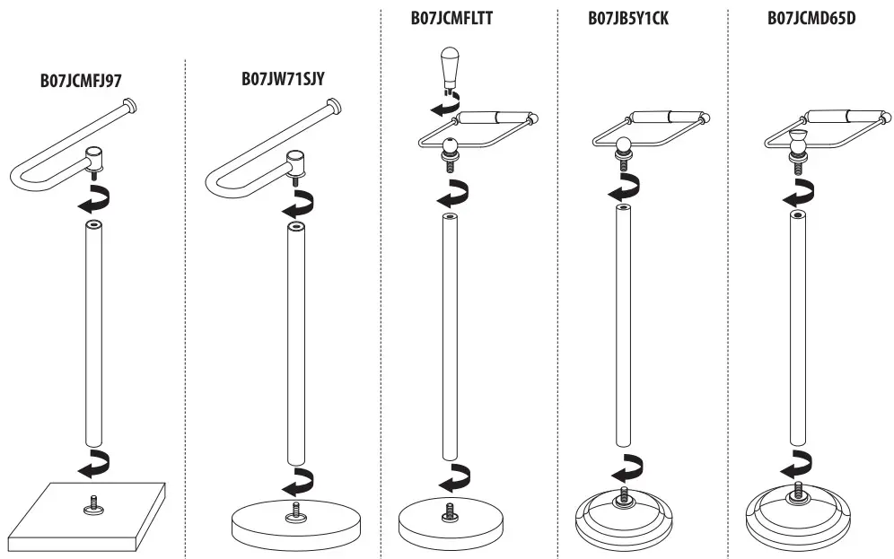 amazon basics B07JCMFJ97 Bathroom Accessory Collection Toilet Paper Holder Stand