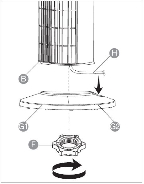 amazon-basics-B07TFKQW5-3-Speed-Oscillating-Portable-Tower-Fan-fig-3