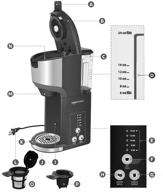 amazon basics B08NTPSPNM Dual Brew Single Serve Capsule Coffee Maker - Description