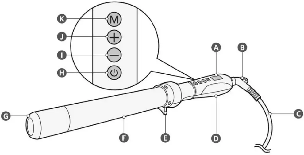 amazon basics B08P5L9SRK PTC Ceramic Curling Iron - Description