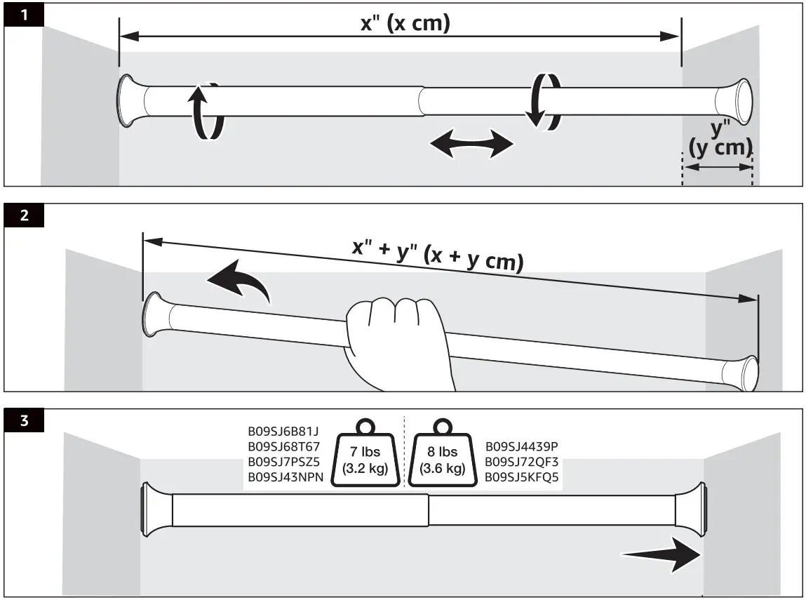 amazon basics B09SJ7PSZ5 Adjustable Tension Curtain Rod - Figure 1