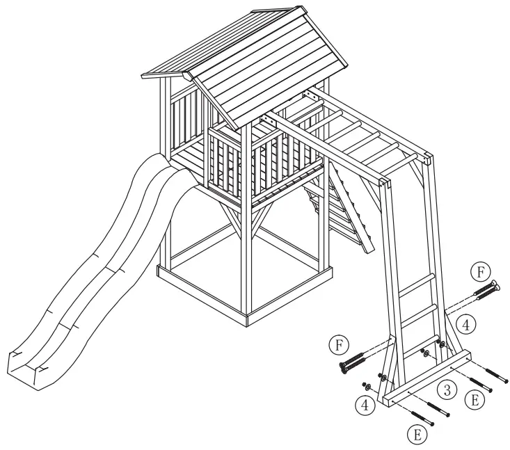 axi A025.120.XX Beach Wooden Tower Swing - ASSEMBLY 11