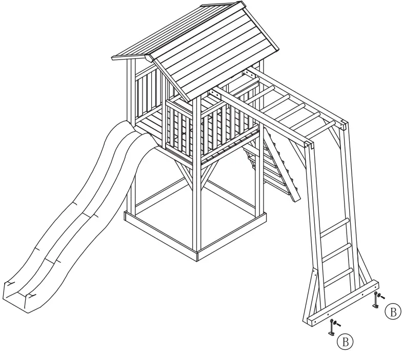 axi A025.120.XX Beach Wooden Tower Swing - ASSEMBLY 12