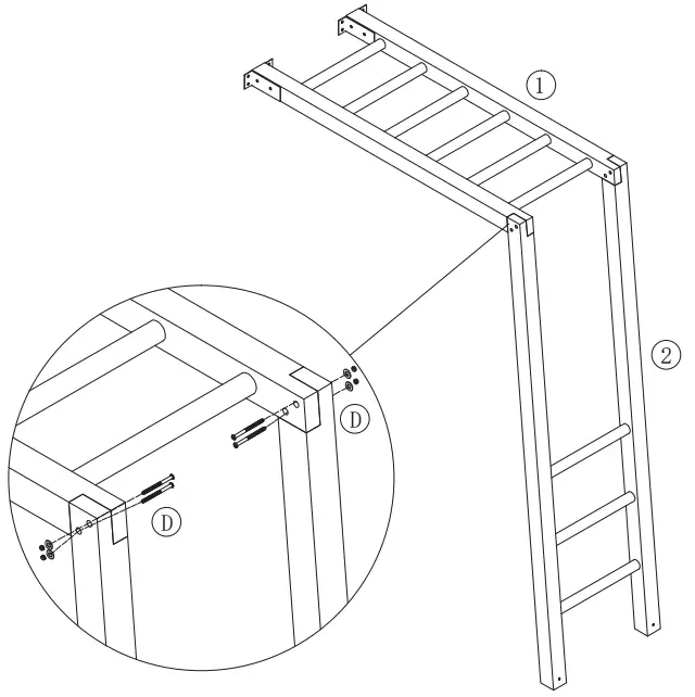 axi A025.120.XX Beach Wooden Tower Swing - ASSEMBLY 9