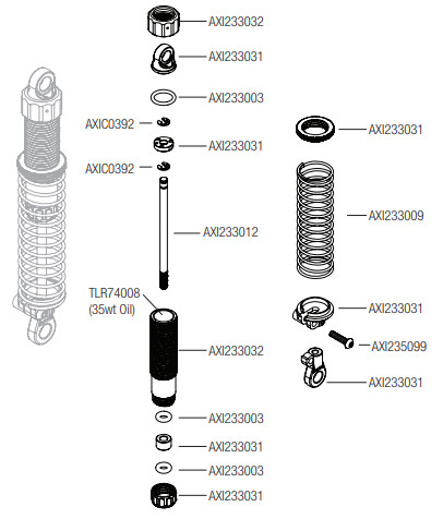axial AXI03008T1 SCX10 III Jeep CJ-7 - SHOCK ABSORBERS