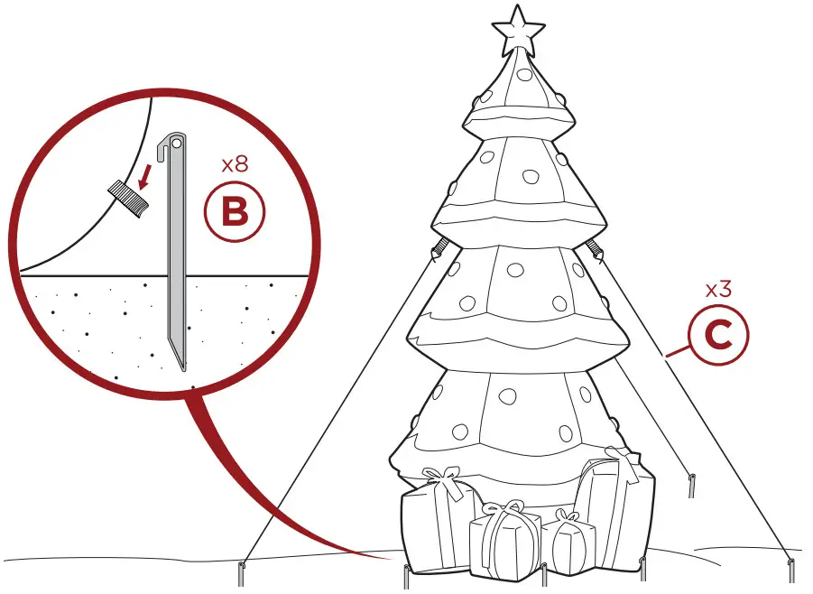 bcp SKY7269 Outdoor Blow Up Decor Inflatable Christmas Tree - Product Assembly 2