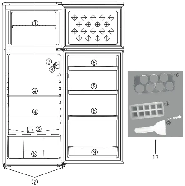 boulanger RDL 145 55b3 2 Door Refrigerator