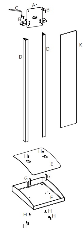 compulocks 140B Tablet Floor Stand - Exploded View