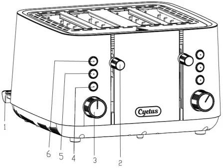 cyetus KAST060AU 4 Slice Toaster A1
