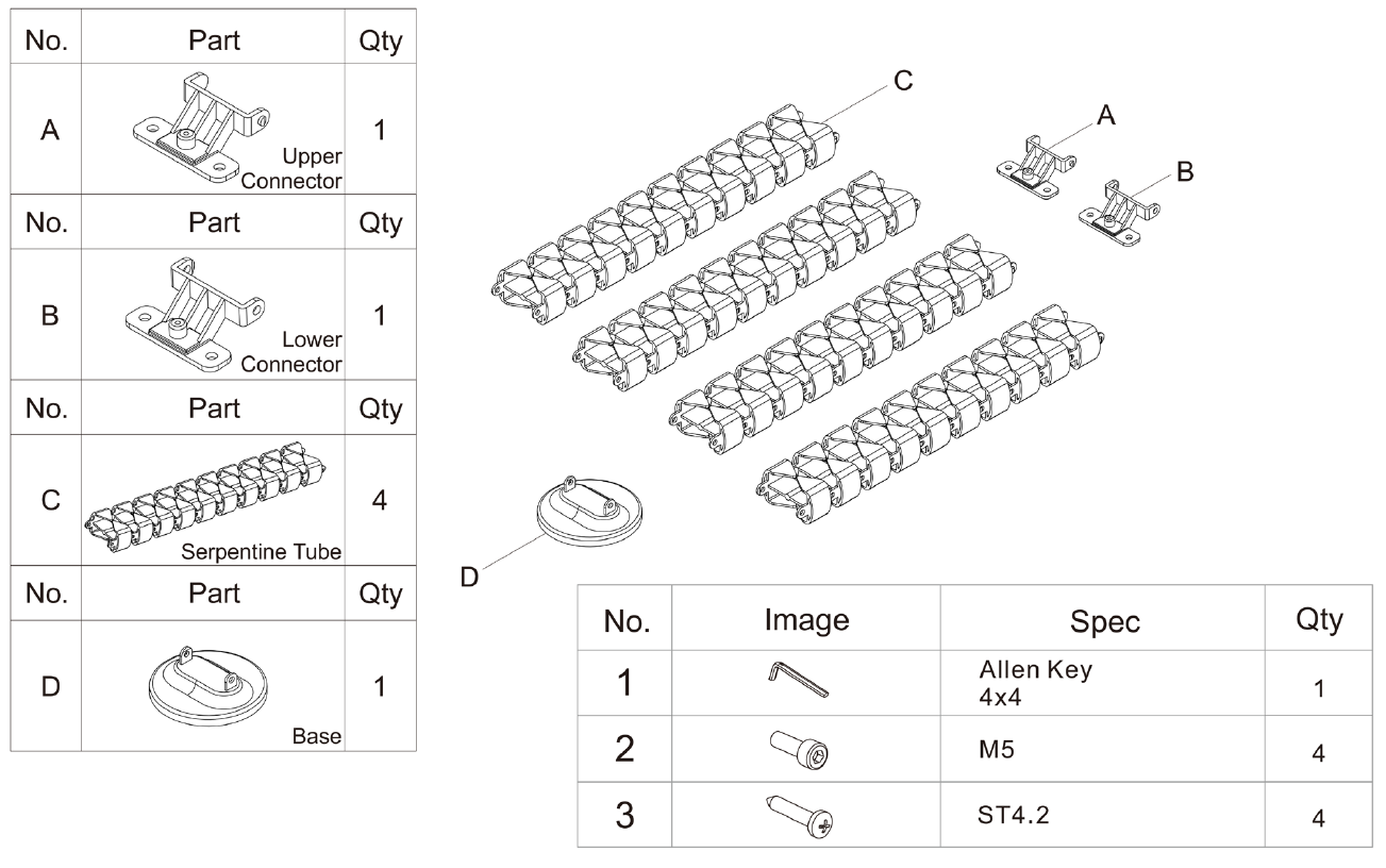 dellonda DH23 Standing Flexible Wire Cable Management System 1