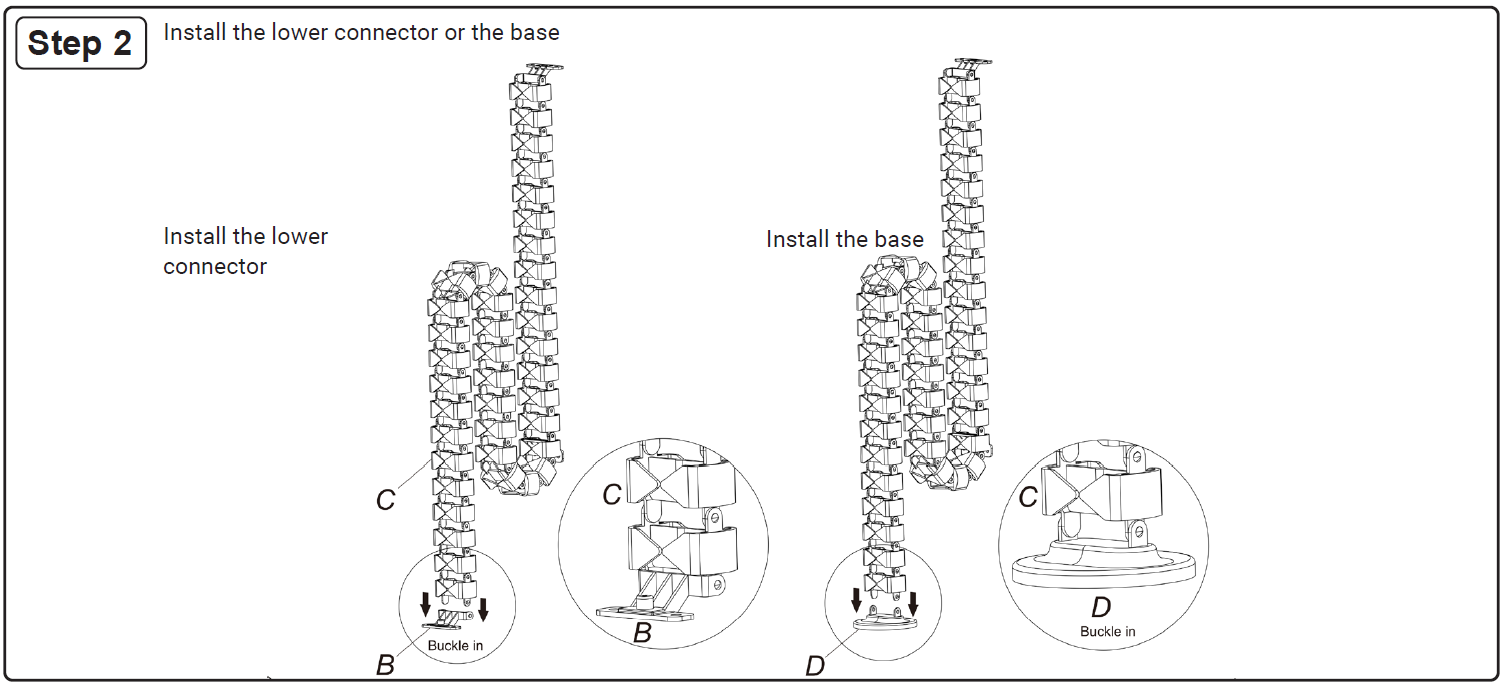 dellonda DH23 Standing Flexible Wire Cable Management System 3