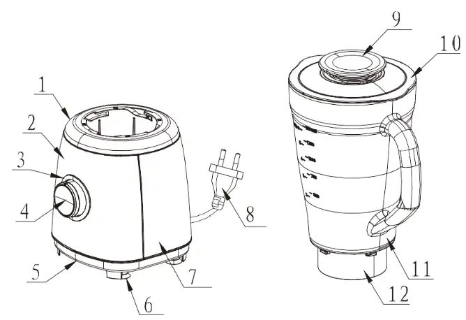dvras TB 505B Series Juicer Blender - PARTS
