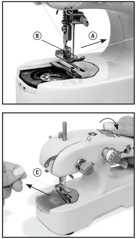 dynollc 01774 Handheld Sewing Machine - CATCHING THE BOBBIN