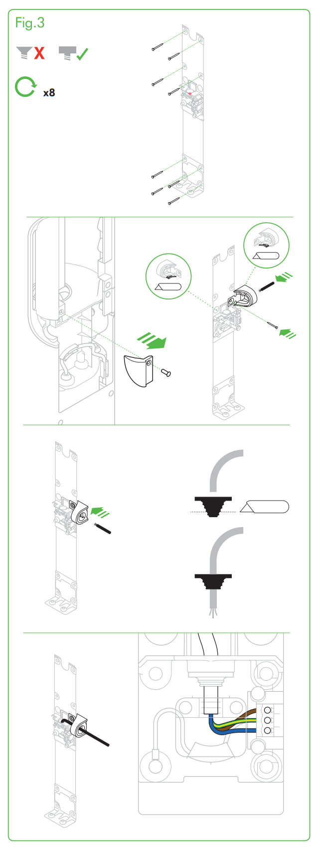 For side cable entry installation
