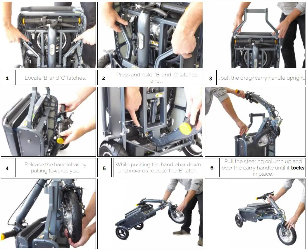 eFOLDi Explorer Lightweight Portable Mobility Scooter User Guide - How to use