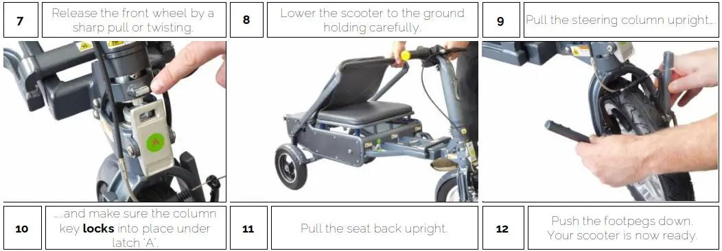 eFOLDi Explorer Lightweight Portable Mobility Scooter User Guide - How to use
